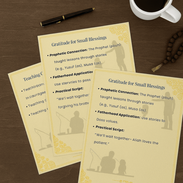 Prophetic Fatherhood Toolkit Pack 5 printable; Islamic parenting legacy planner
