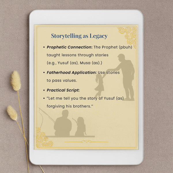 Prophetic Fatherhood Toolkit Pack 5 printable; Islamic parenting legacy planner