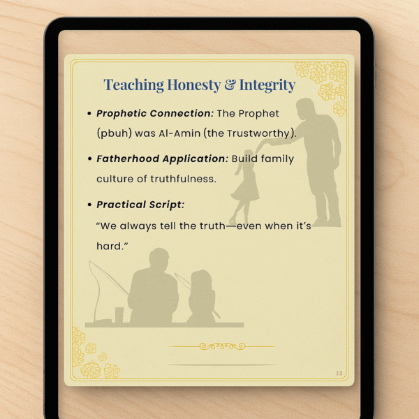 Prophetic Fatherhood Toolkit Pack 5 printable; Islamic parenting legacy planner