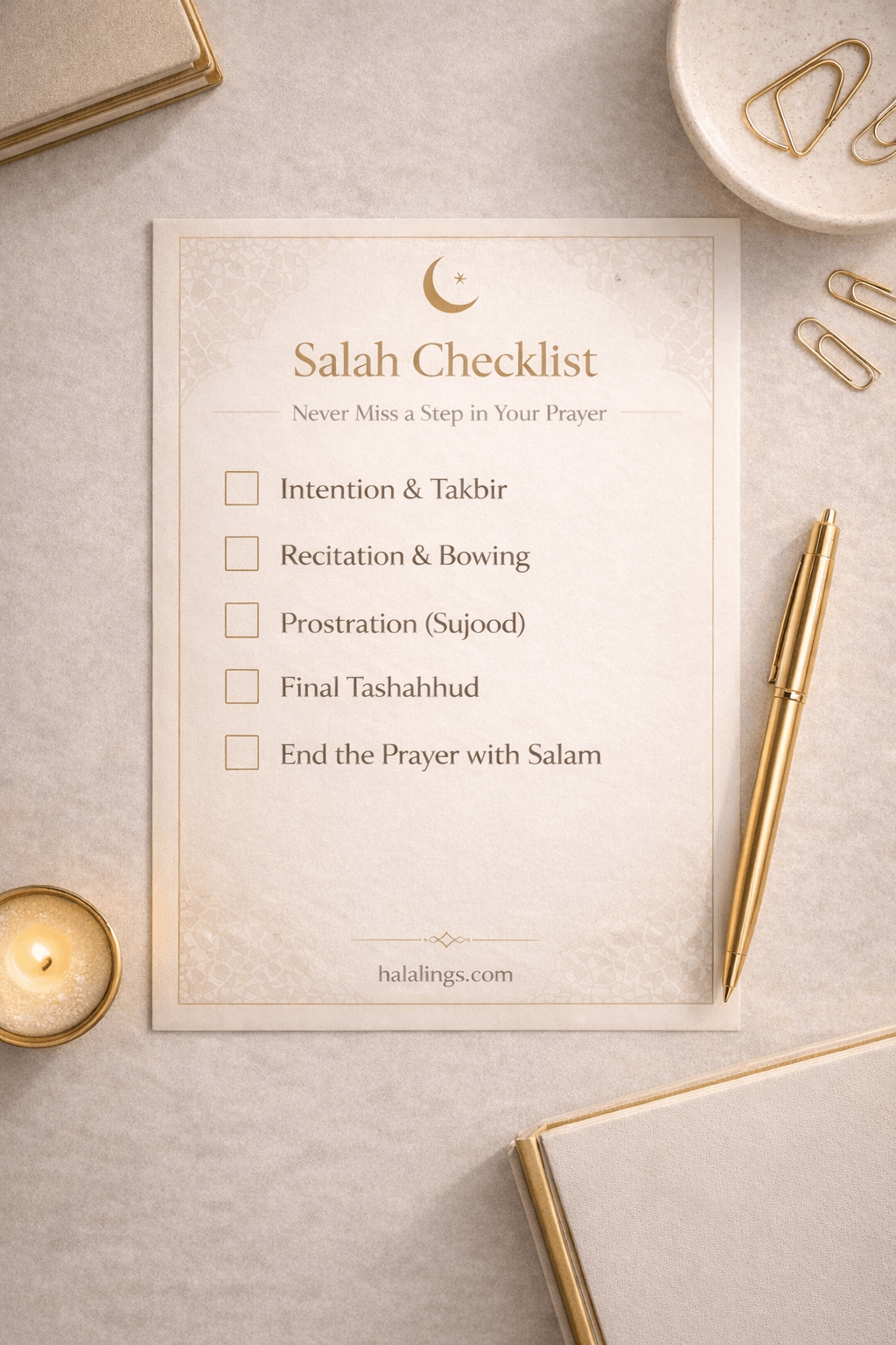 Salah checklist and summary page
