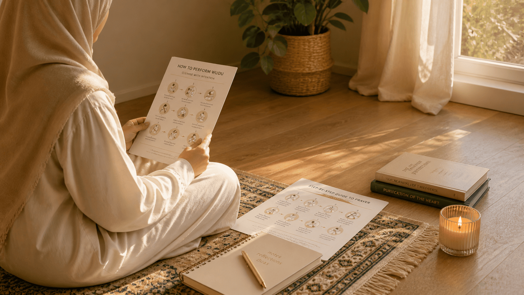 New Muslim learning prayer peacefully