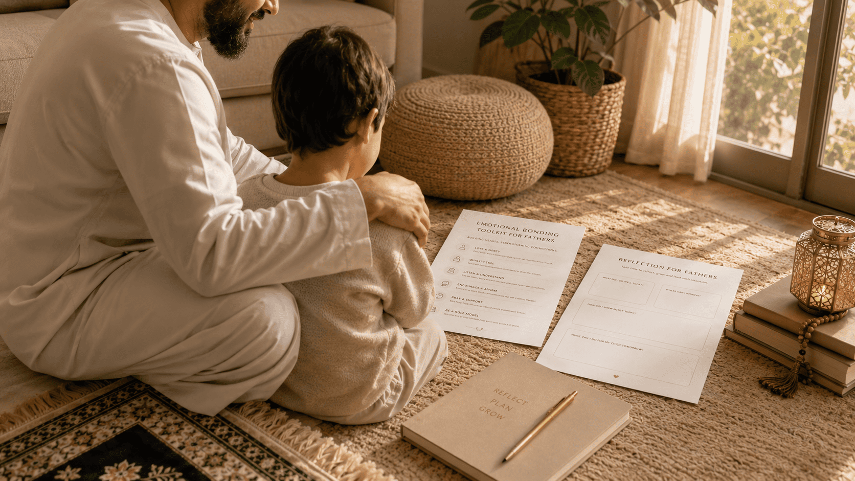 Muslim father emotional bonding lifestyle image