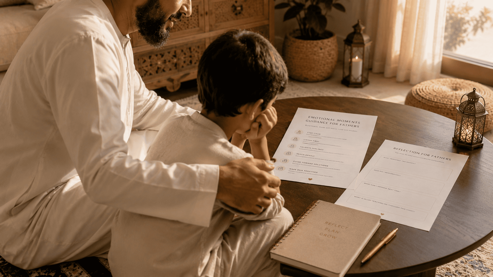 Muslim father calm discipline lifestyle image