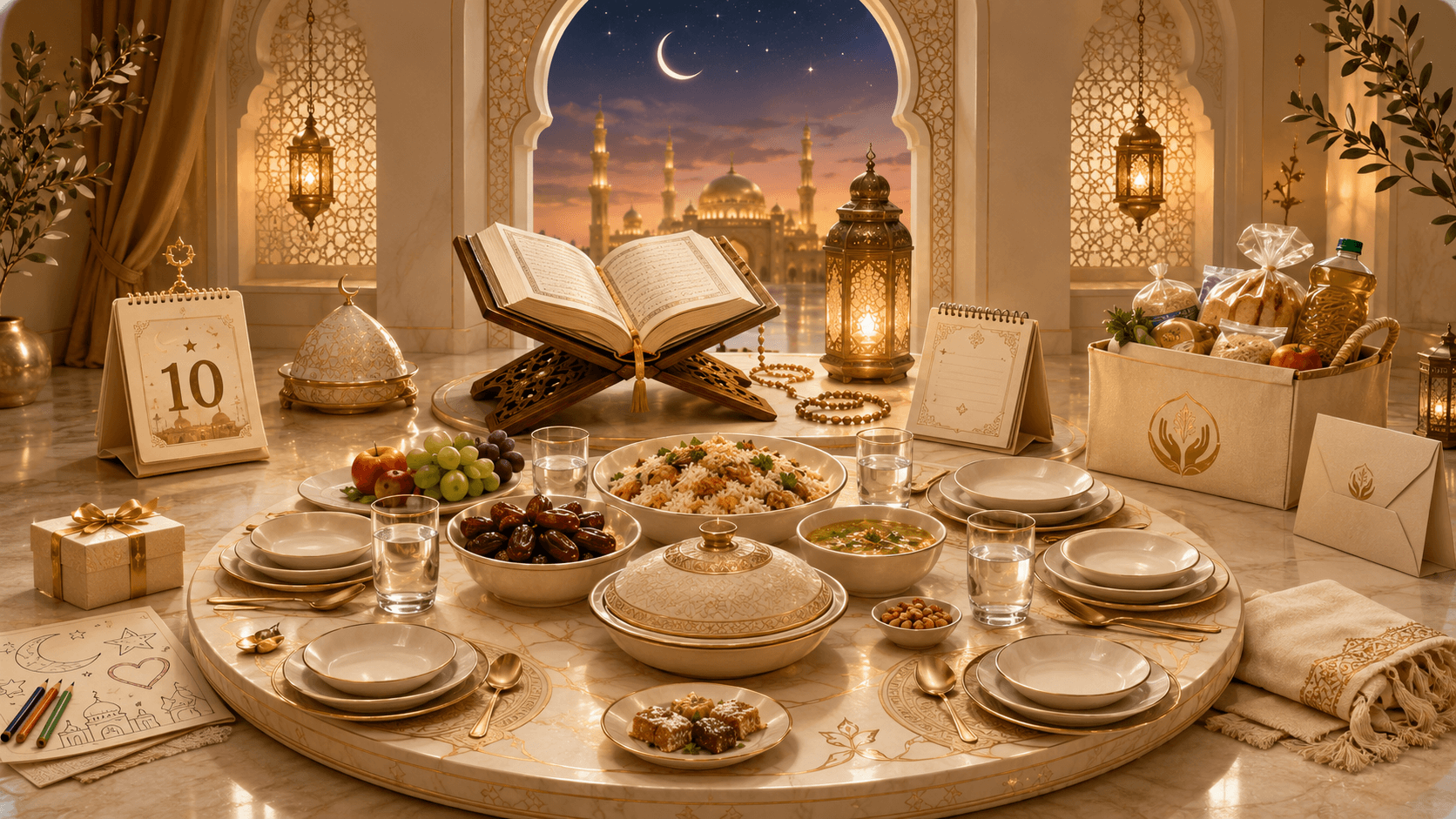 Ashura family generosity with a shared meal, dates, gifts and Islamic family kindness