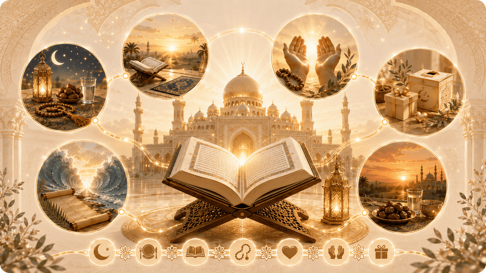 Ashura Hub worship routine with fasting, Quran, dua, dhikr, charity and family reflection