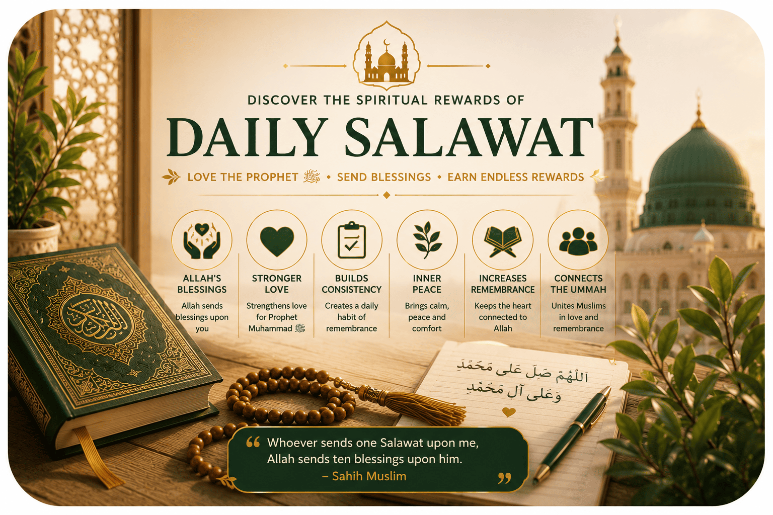 Daily salawat benefits routine for building remembrance, peace, and consistency