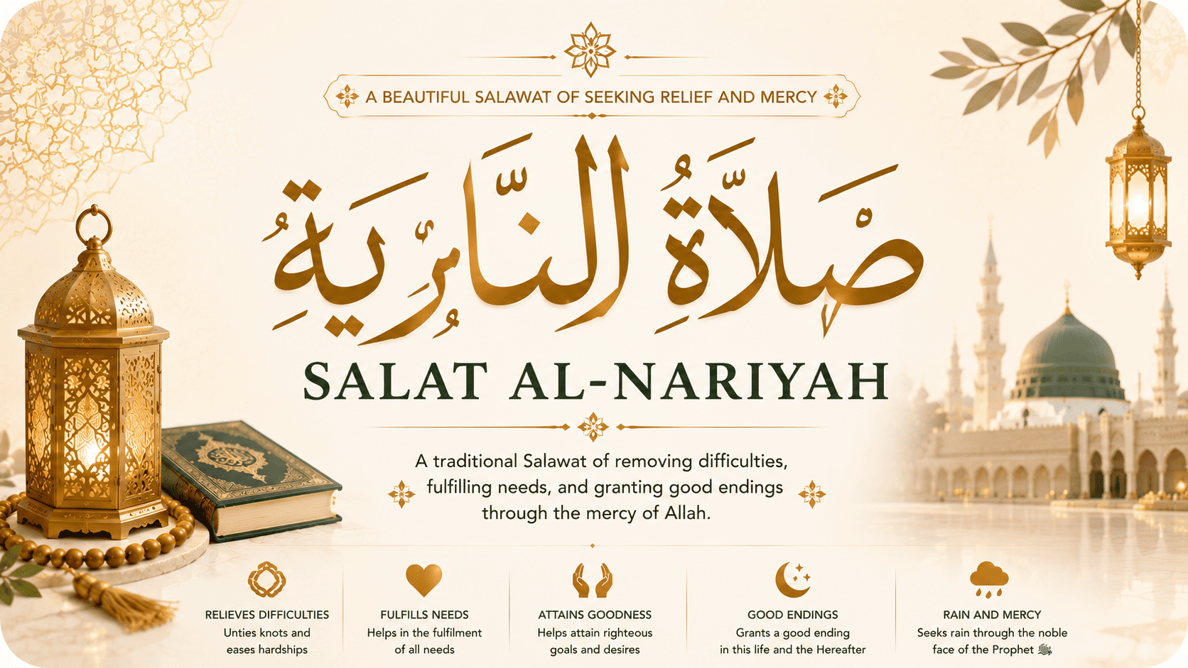 Salat al-Nariyah Arabic text, meaning, and balanced devotional guidance