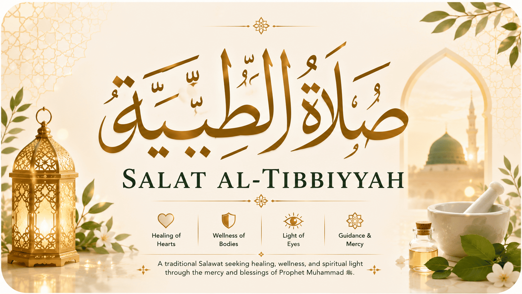 Salat al-Tibbiyyah Arabic text, meaning, healing background, and balanced guidance