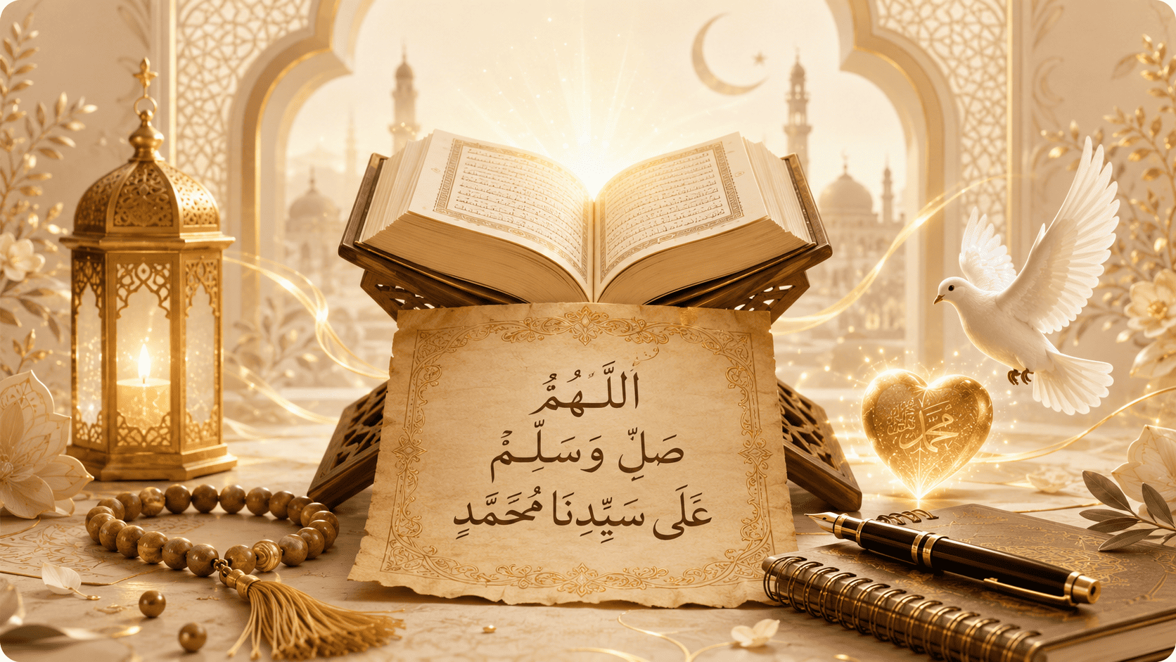 Salawat with Salam Arabic wording, meaning and daily remembrance guide